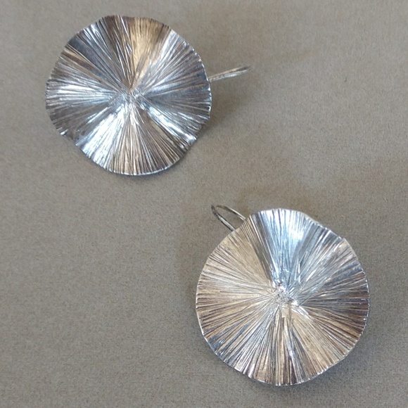 Sterling Silver Star Burst Earrings - Picture 2 of 5